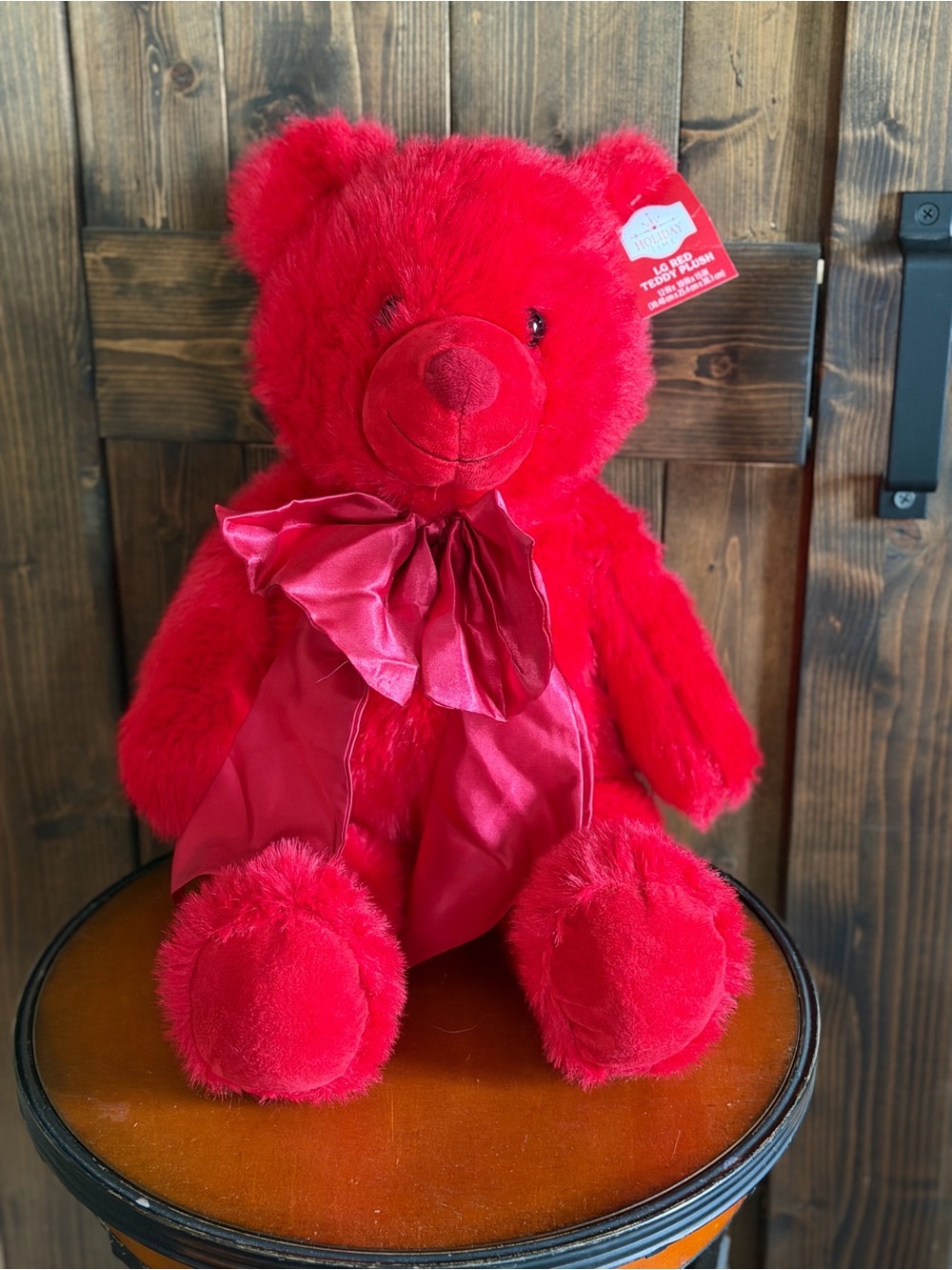 Plush Red Teddy Bear with Satin Bow - Kids Toy